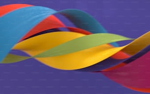 Gribbons attorcigliati colorati astratti, onde. Rendering 3d di sfondo moderno