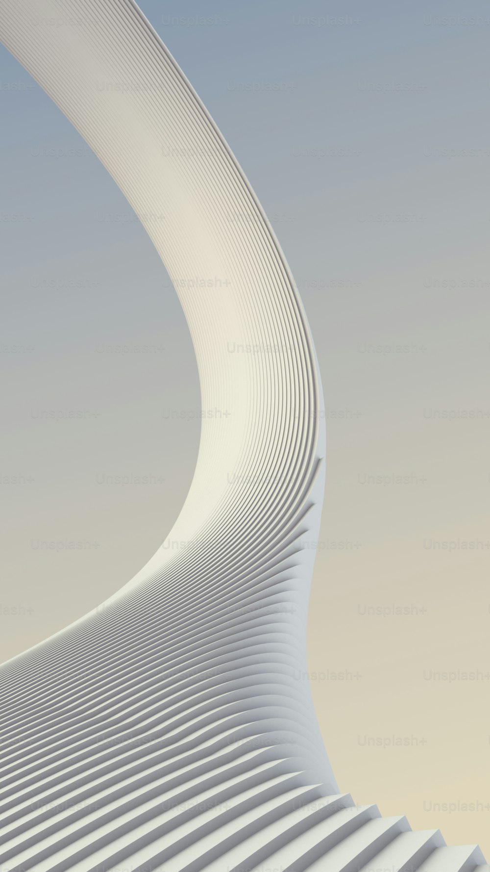 白い縞模様の建築未来的なパターンの背景。3Dレンダリングイラストレーション