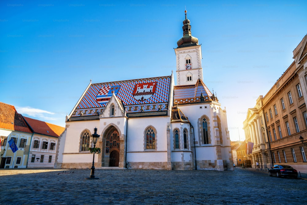 St.Mark's Church in Zagreb, Croatia, Europe - Famous tourist destination.