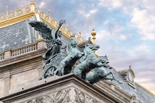 Architecture Detail closeup on National Theater roof in Prague