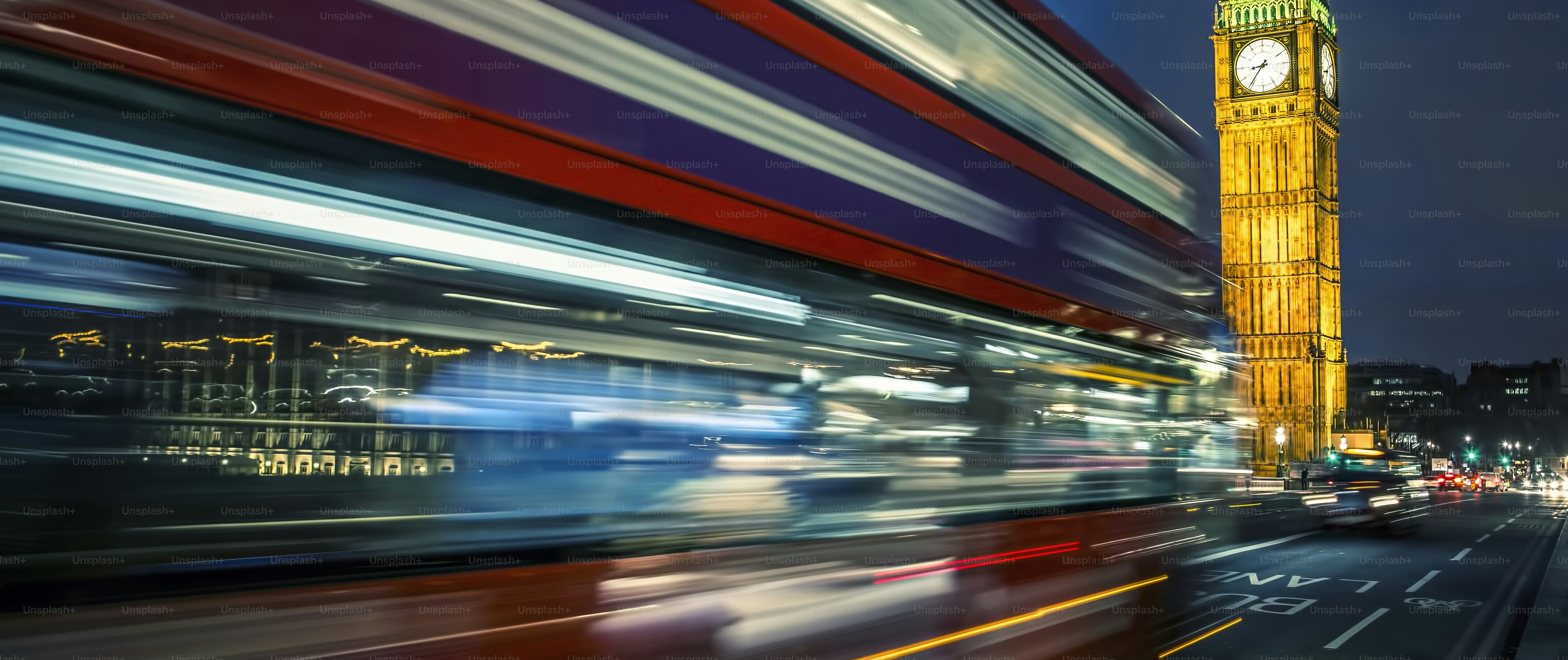 Bus on the Westminster bridge in London, UK.