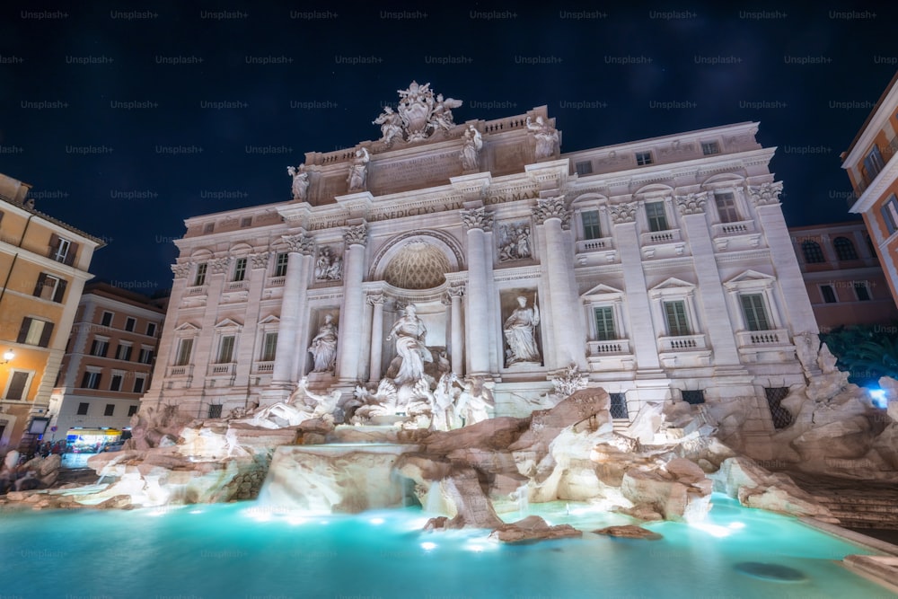 The Trevi Fountain is a fountain in the Trevi district in Rome, Italy. It is the largest Baroque fountain in Rome and one of the most famous fountains attracting tourist visiting Rome, Italy.