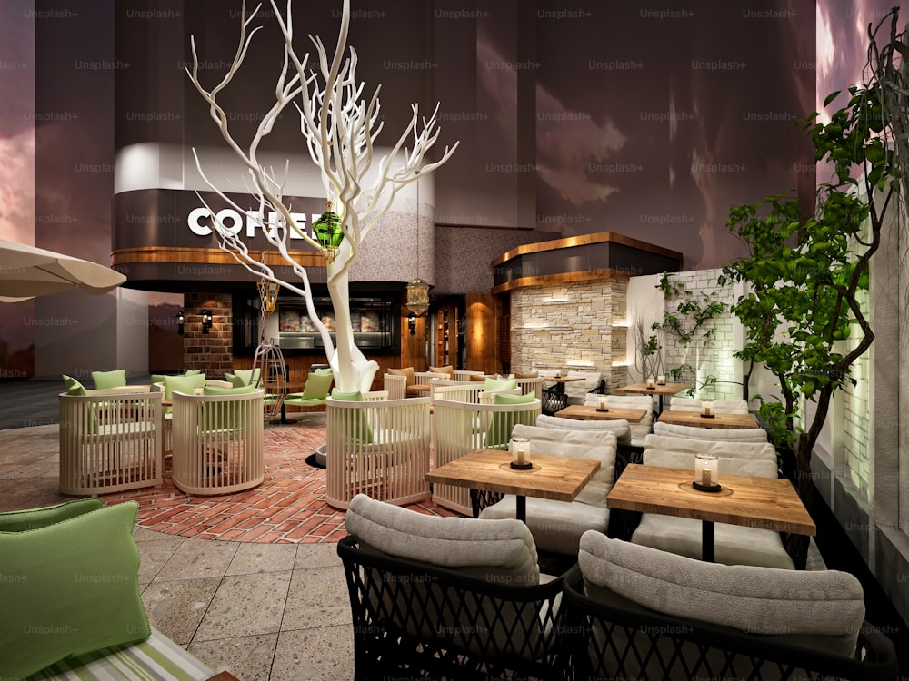 3D render of coffee shop
