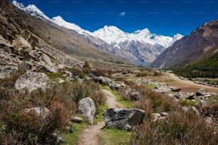 Old trade route to Tibet. Near Chitkul Village, Sangla Valley, Himachal Pradesh, India