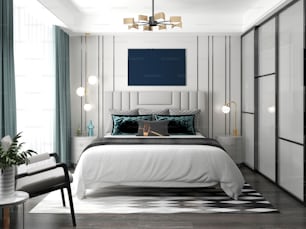 3D Render Modern Bedroom