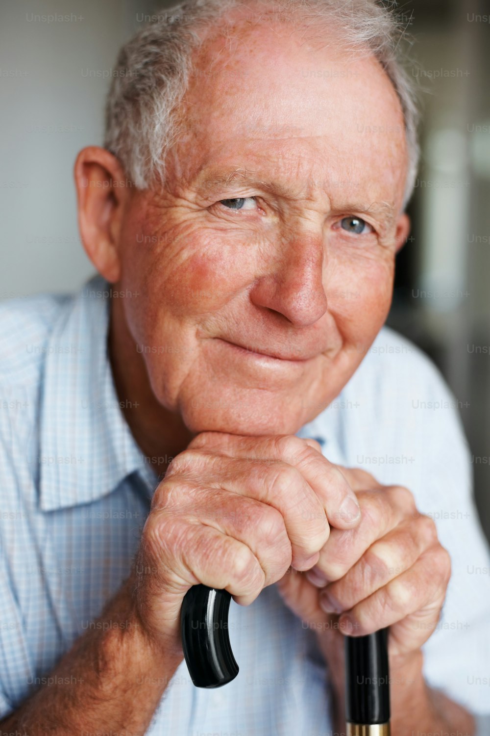 Close-up of a happy elderly man