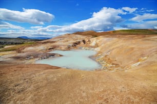 Un hermoso paisaje de Islandia con un lago en verano, Europa.