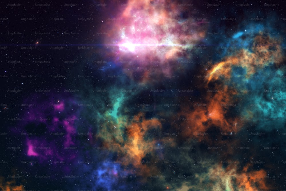 Campo stellare ad alta definizione, spazio colorato del cielo notturno. Nebulose e galassie nello spazio. Sfondo del concetto di astronomia.