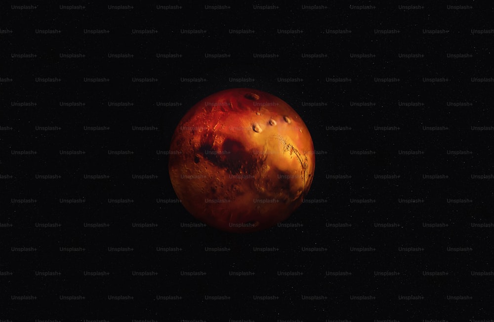 Planet Mars on a space background - Image of the red planet