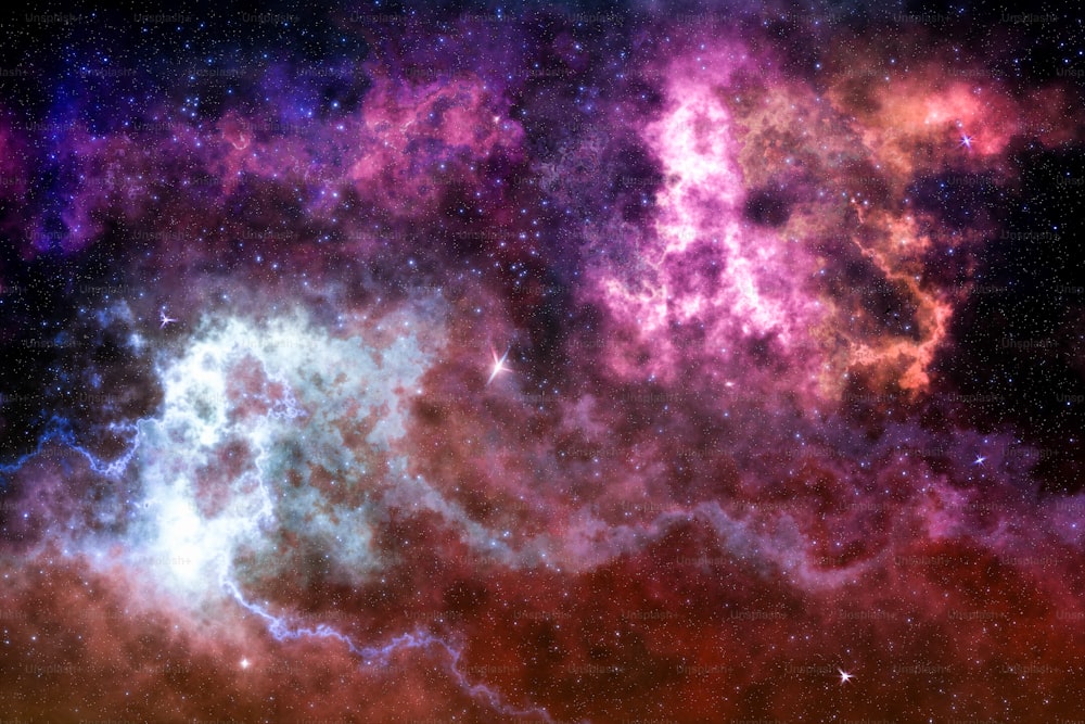 Champ d’étoiles haute définition, espace de ciel nocturne coloré. Nébuleuse et galaxies dans l’espace. Fond de concept d’astronomie.