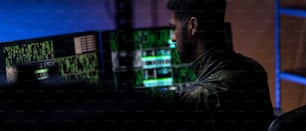 다크 웹, 사이버 전쟁 개념에 군사 대학의 해커.