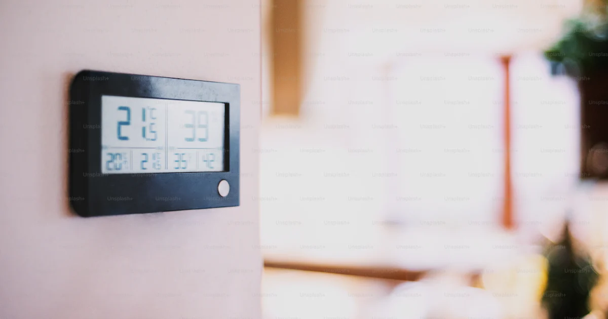 Meteostation A meteostation on the wall. Smart home control system. photo – Computer ...