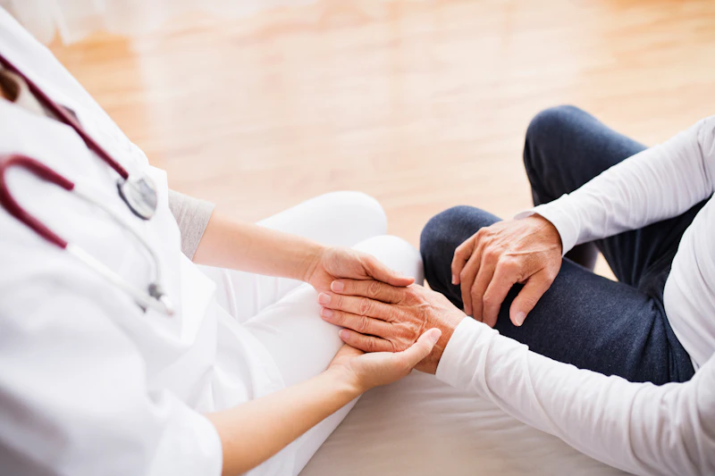 Healthcare professional providing attentive patient care