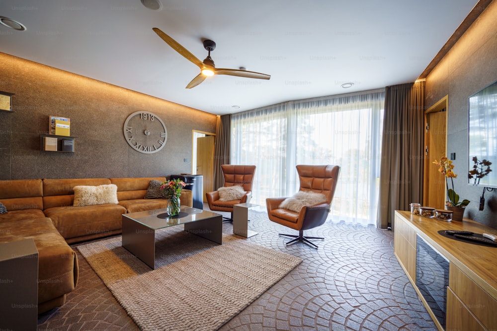 An interior of modern room in luxury hotel