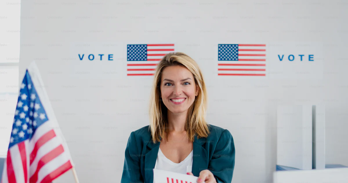 Polling Plus Woman member of electoral commission in polling place, usa elections ...