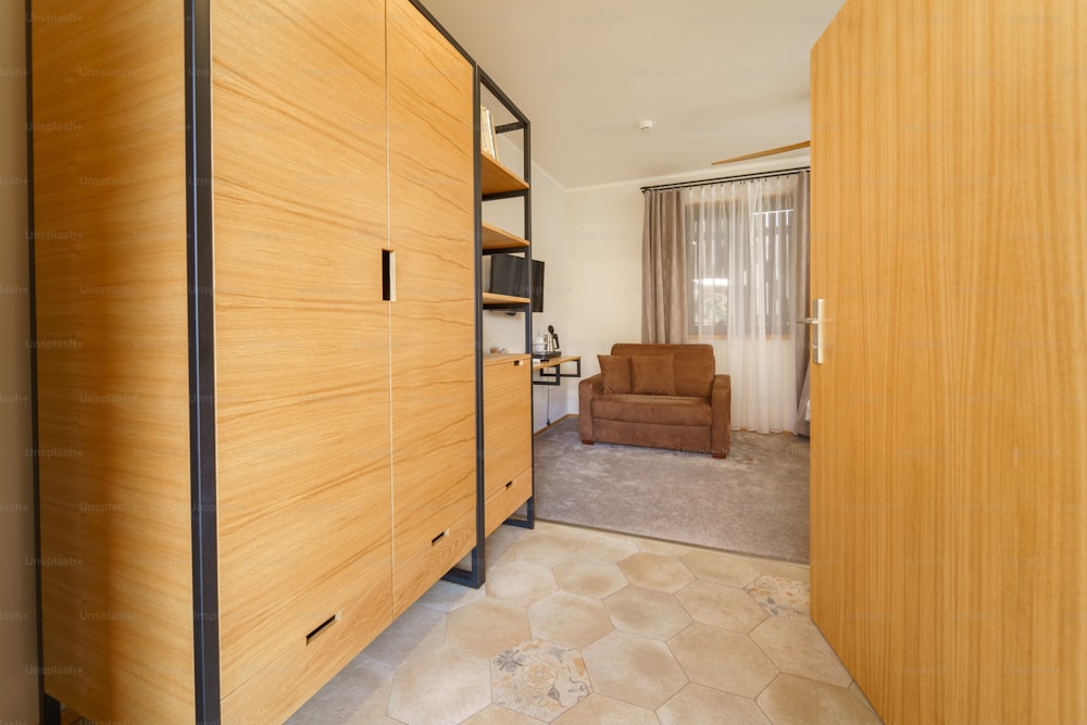 An interior of modern bedroom suite in luxury hotel