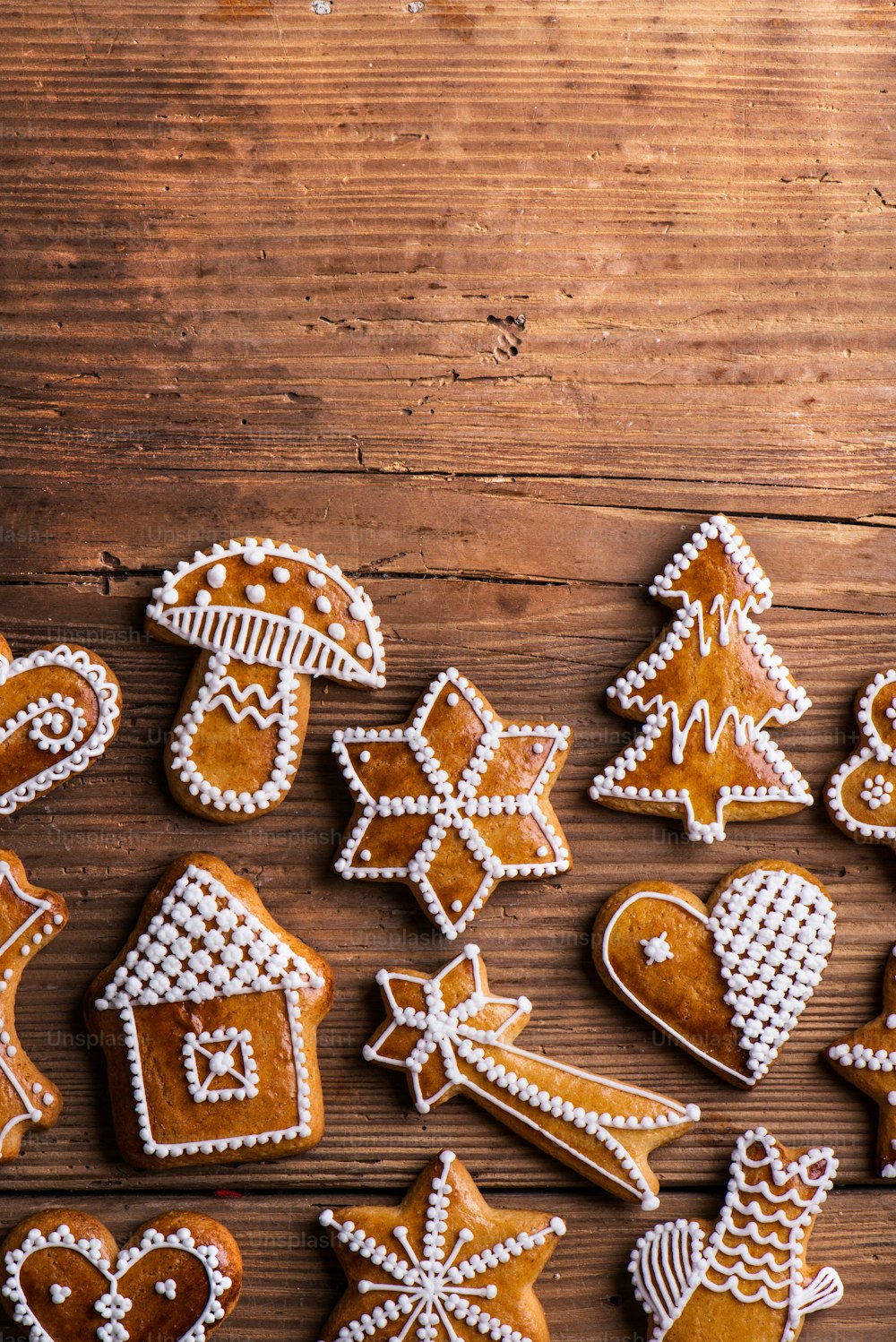 Christmas composition. Studio shot on wooden background.