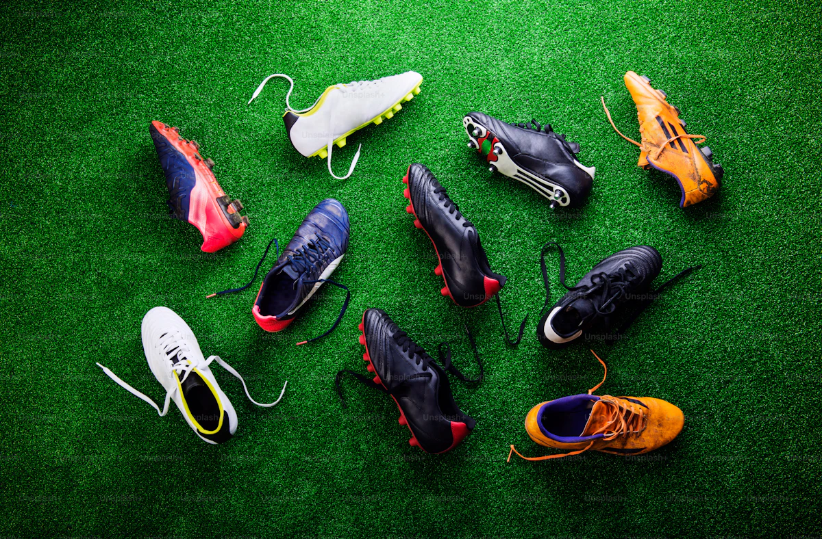 Elite stud rugby boots on turf