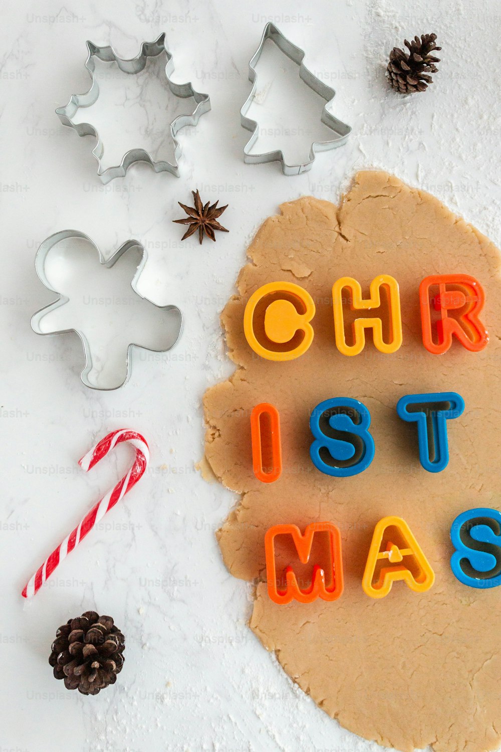 a cookie with the words christmas spelled out