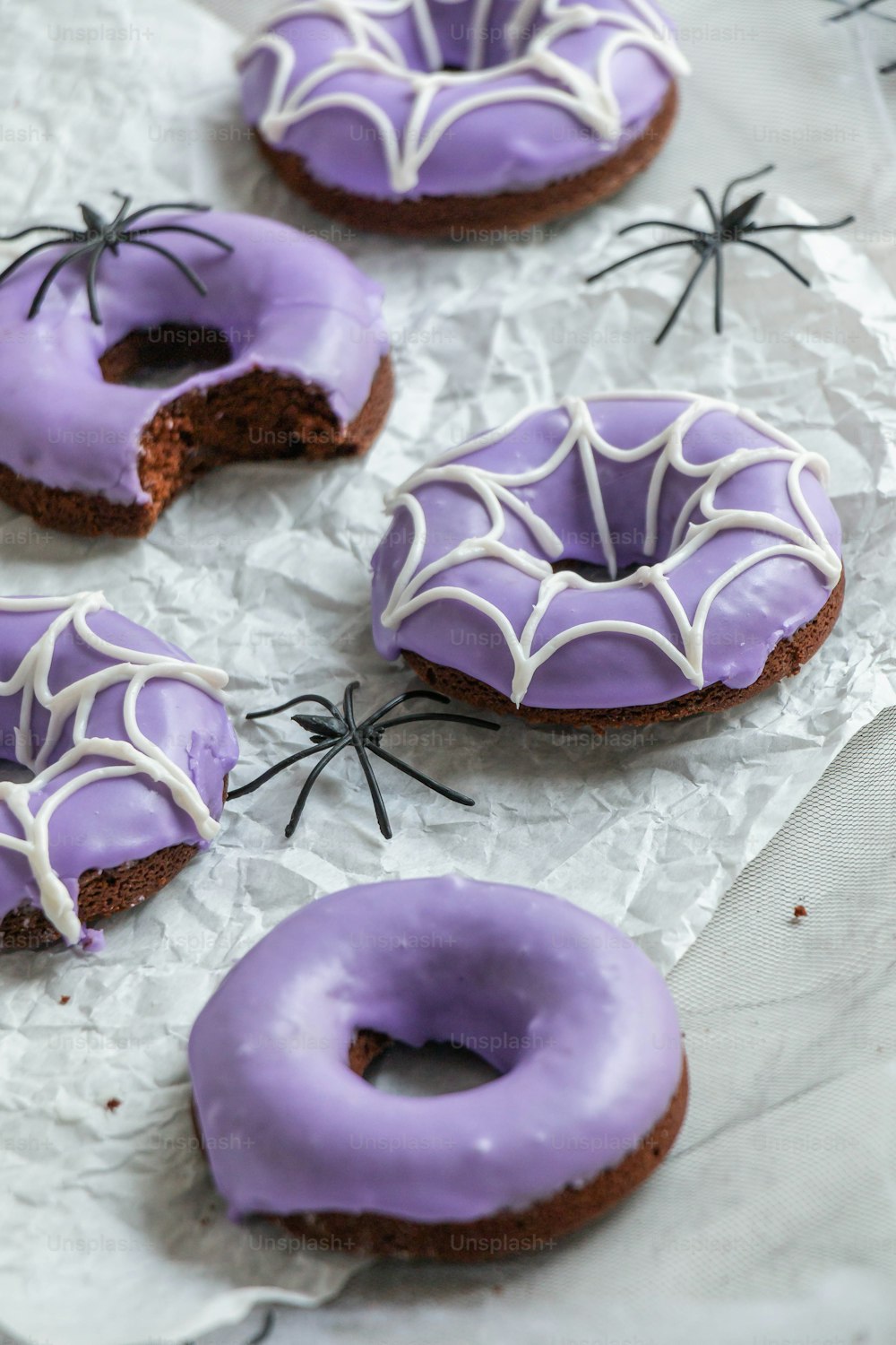 a close up of a doughnut with icing