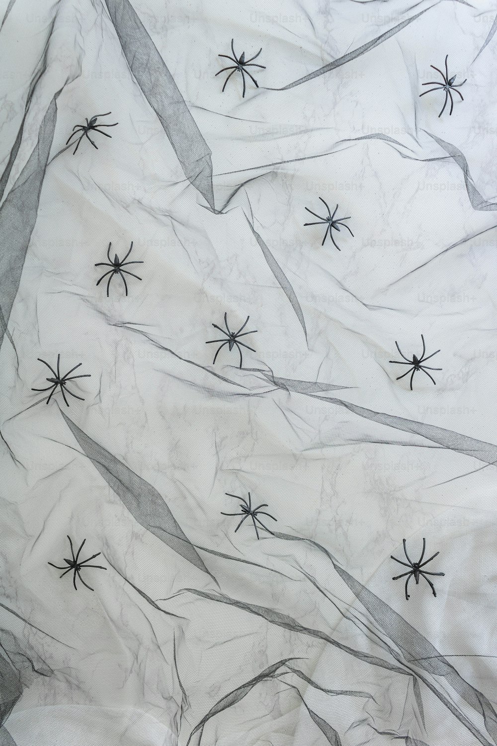 a drawing of spider webs on a sheet of paper