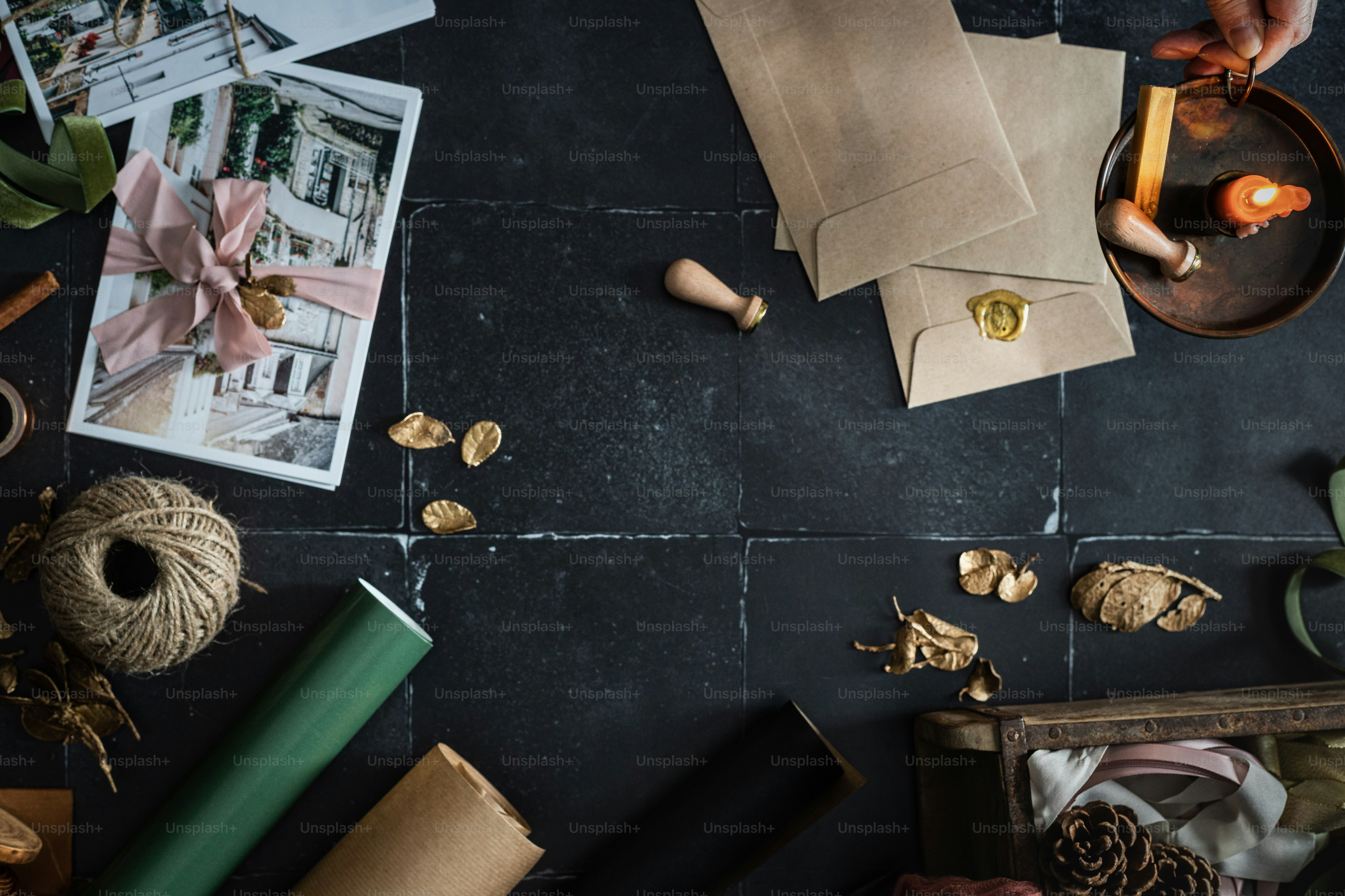 A table topped with lots of different types of items photo – Holiday ...