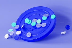 a blue plastic object with buttons on it