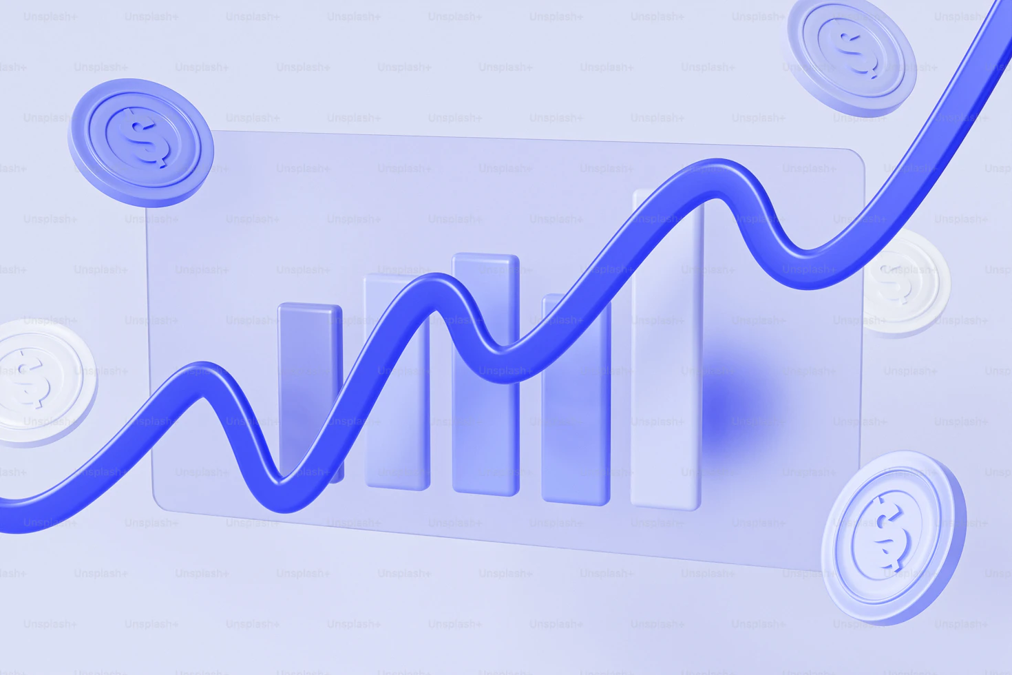 Digital currency charts showing a sharp decline