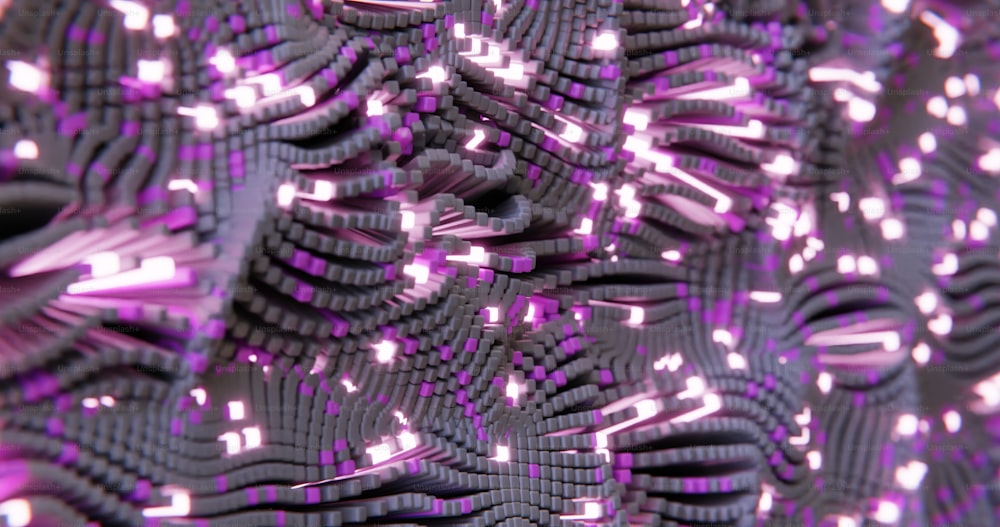 a close up view of a purple and black pattern