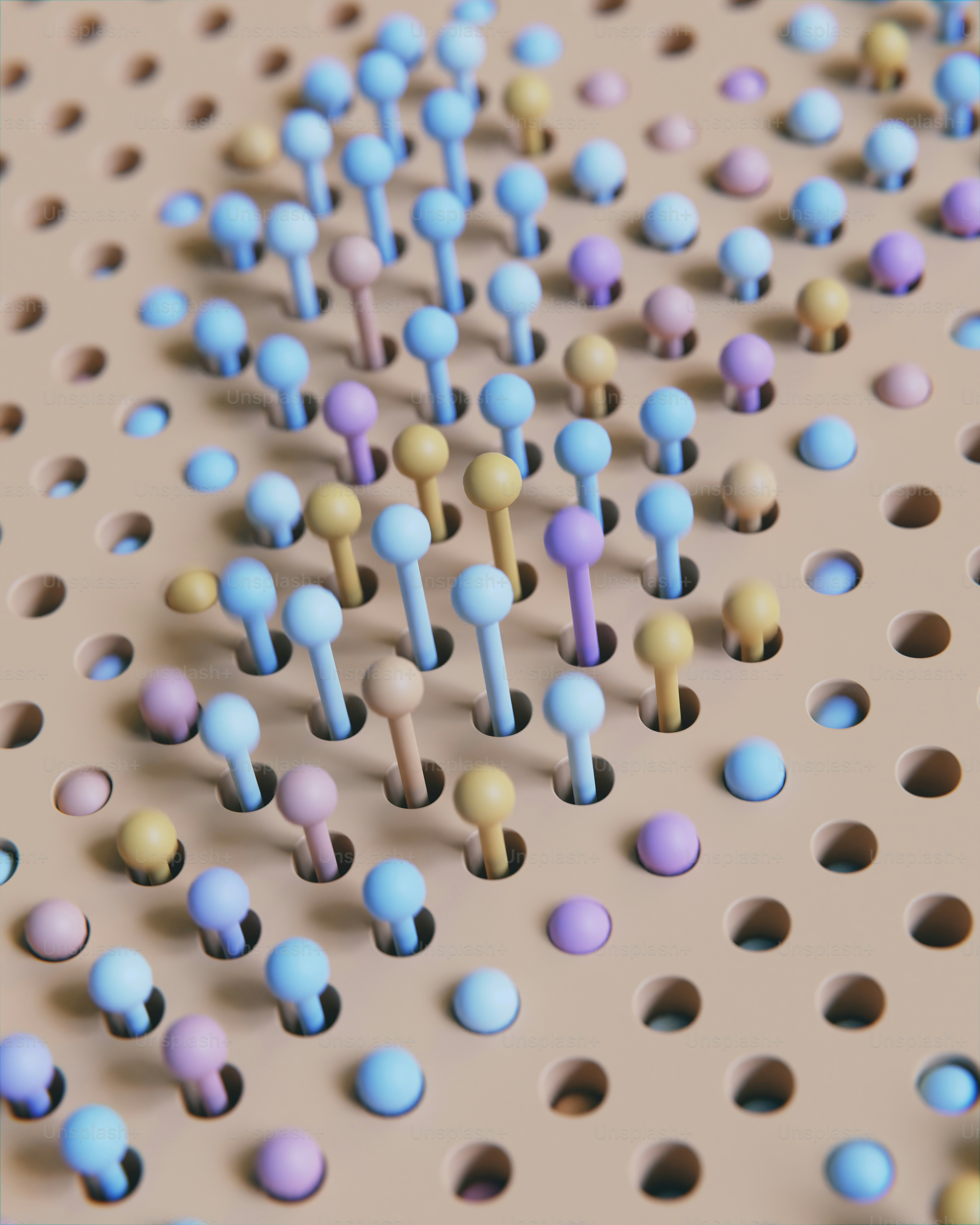 a group of small blue, yellow, and purple candies