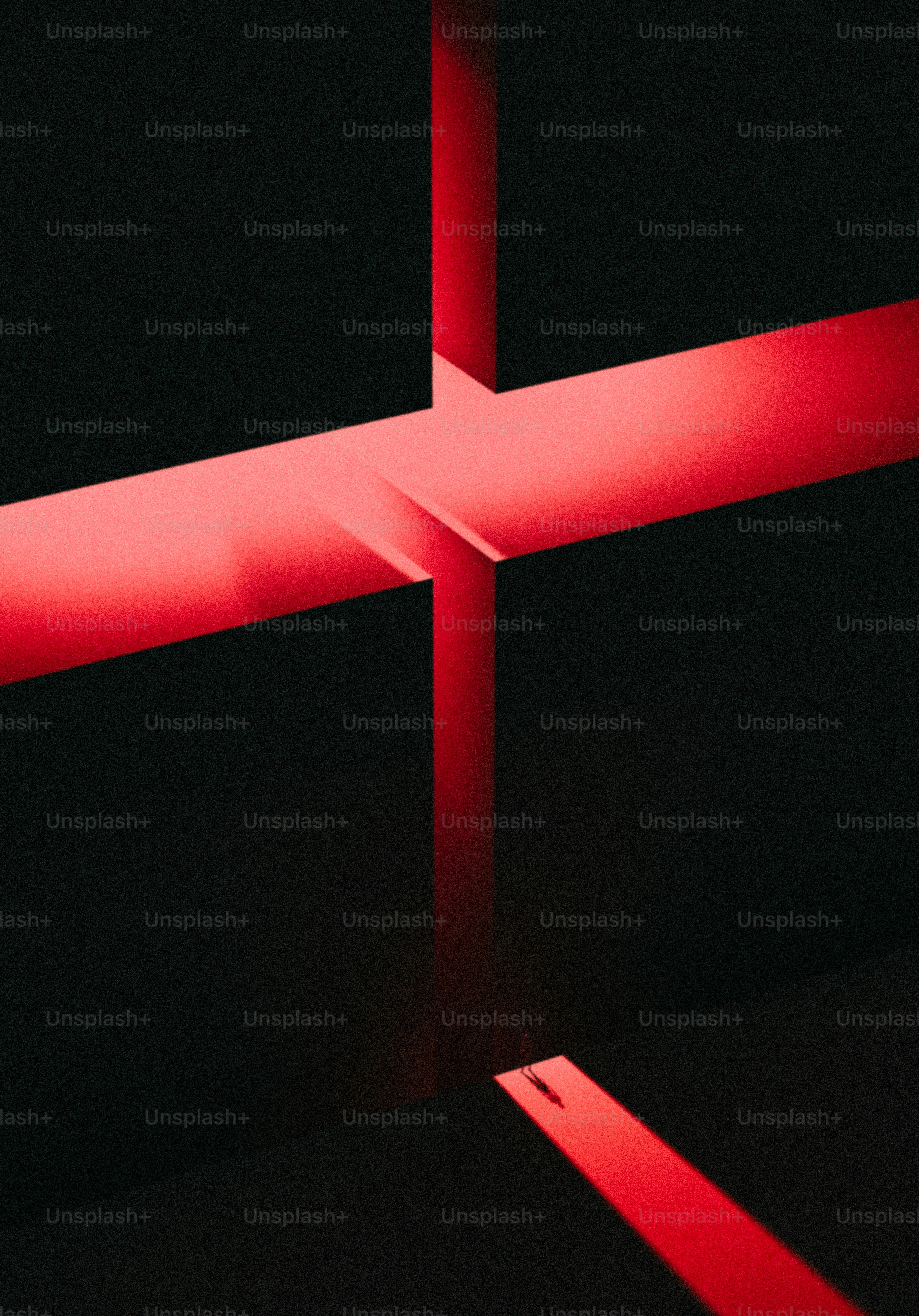 Ein rotes Licht leuchtet auf schwarzem Hintergrund