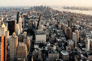 뉴욕시의 스카이 라인. 도시 개념.