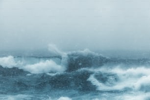 a large body of water surrounded by waves