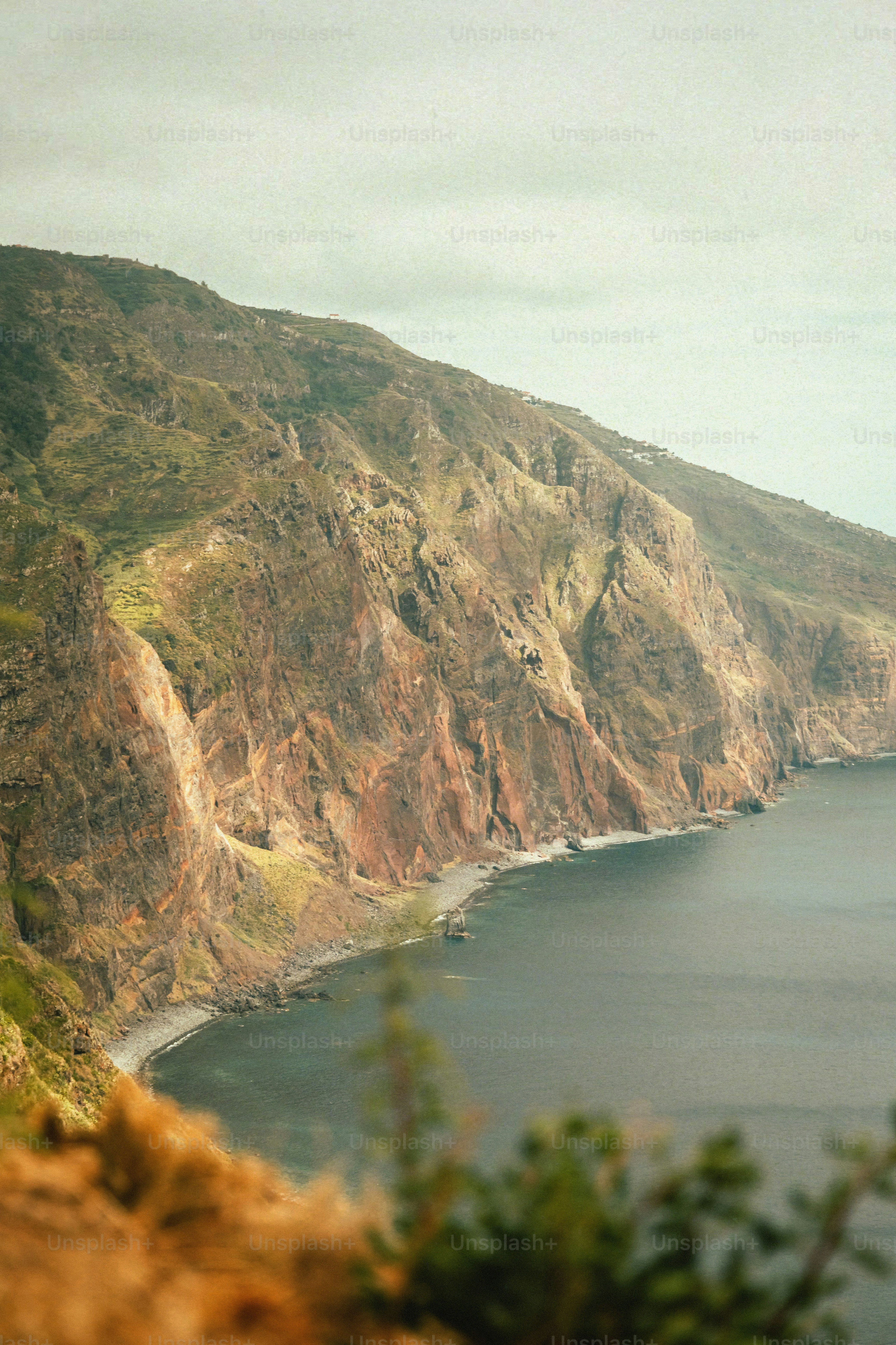 a large body of water surrounded by mountains