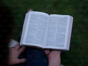 Una persona sosteniendo un libro en sus manos