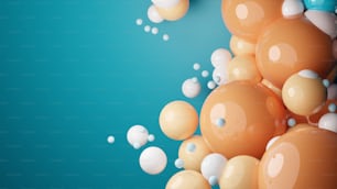a bunch of bubbles floating on top of a blue surface