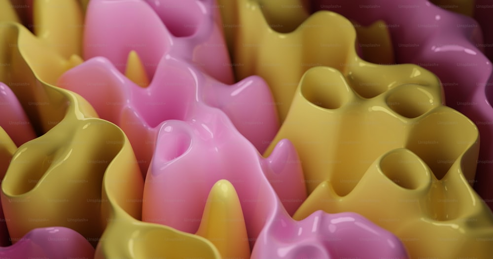 a close up of a bunch of different colored vases