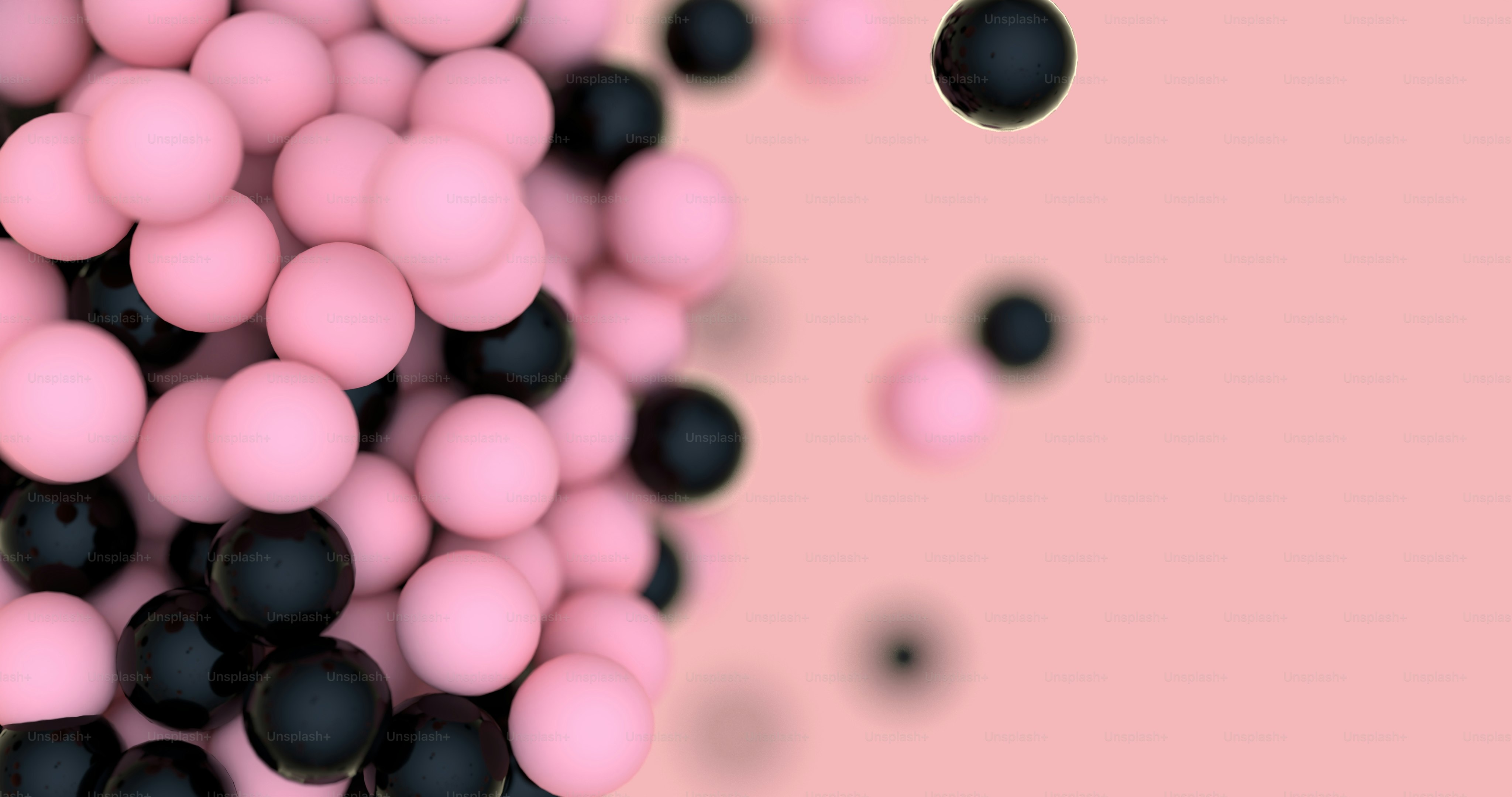 A group of black and white balls floating in the air photo – Abstract ...