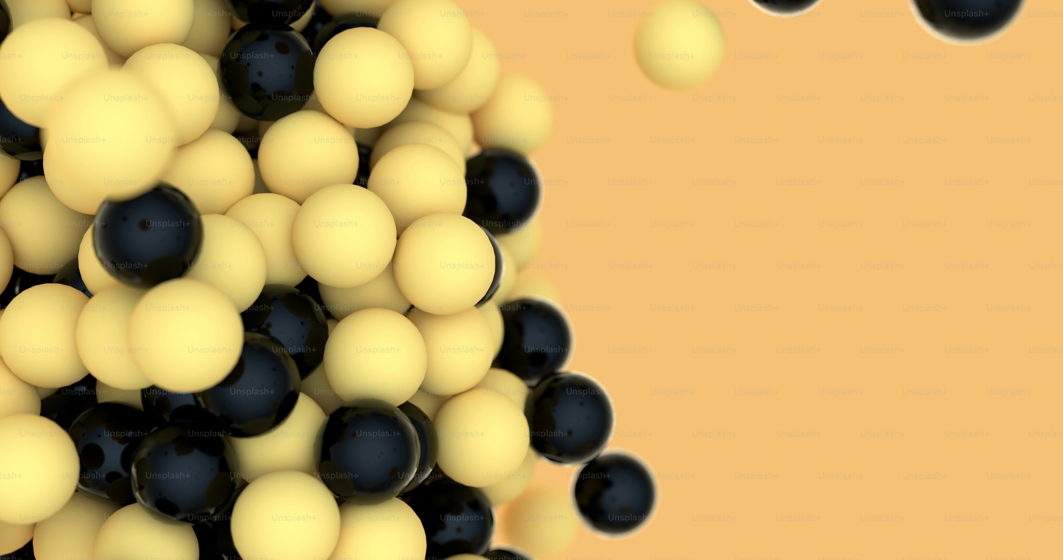 A group of black and white balls floating in the air photo – Abstract ...