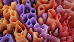 a close up of a bunch of different colored objects