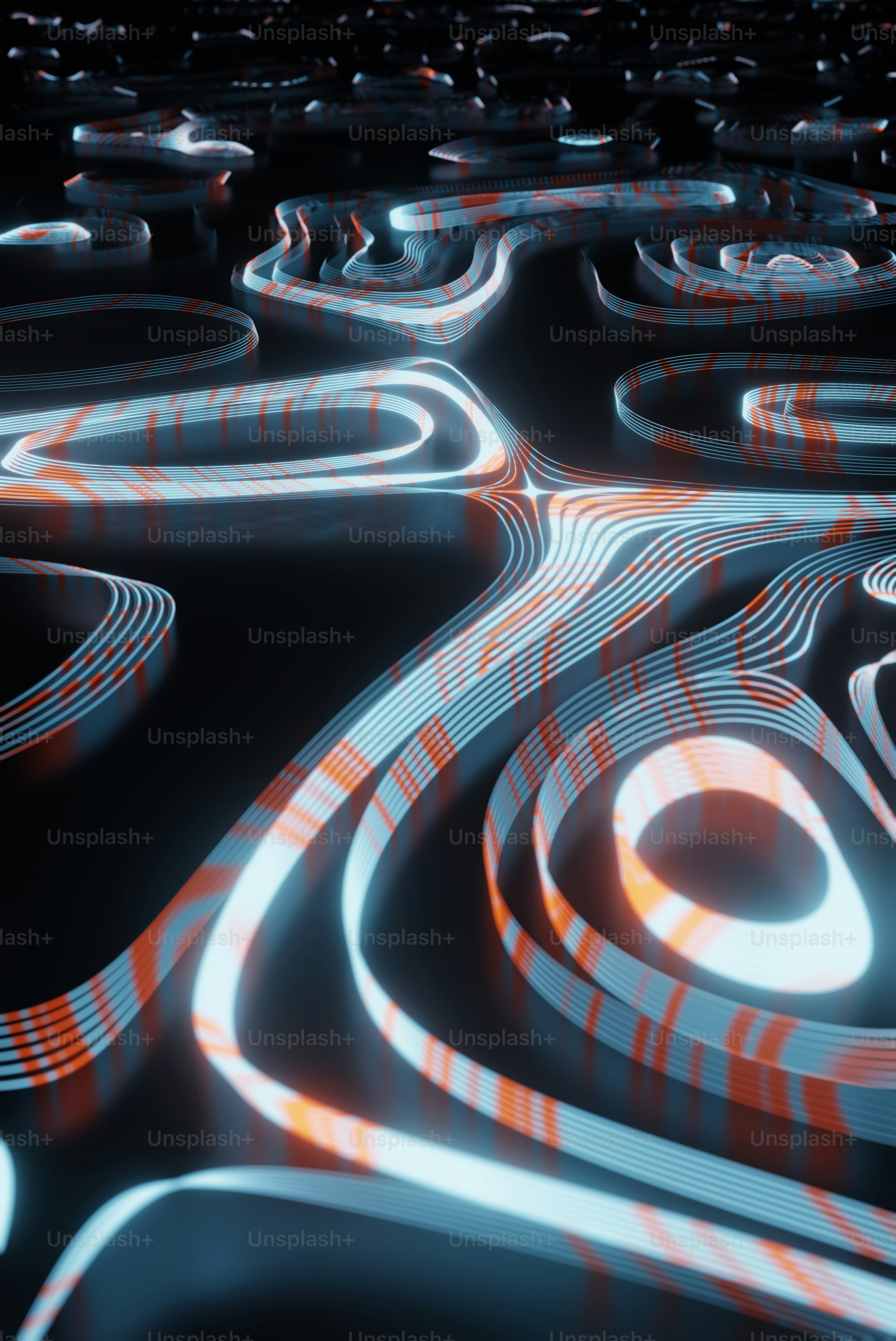 Una imagen generada por computadora de una serie de carreteras