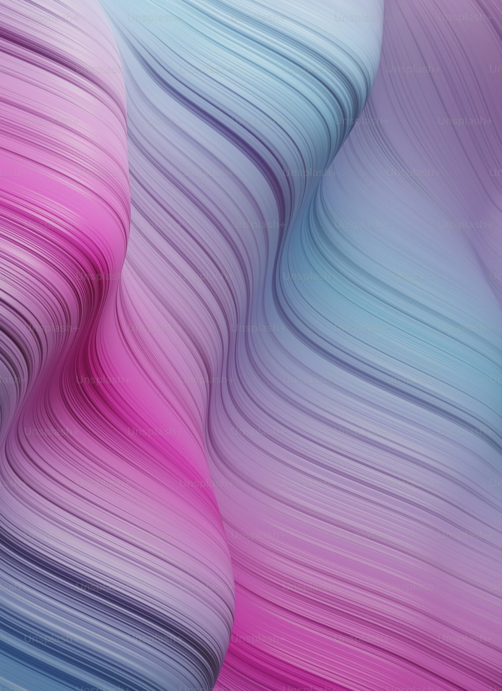 um fundo abstrato com linhas onduladas em rosa, azul e branco