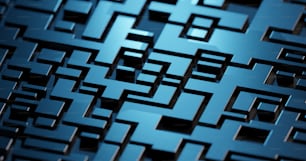 a close up of a blue background with squares and rectangles