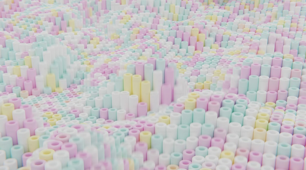 a large amount of legos are arranged in a pattern