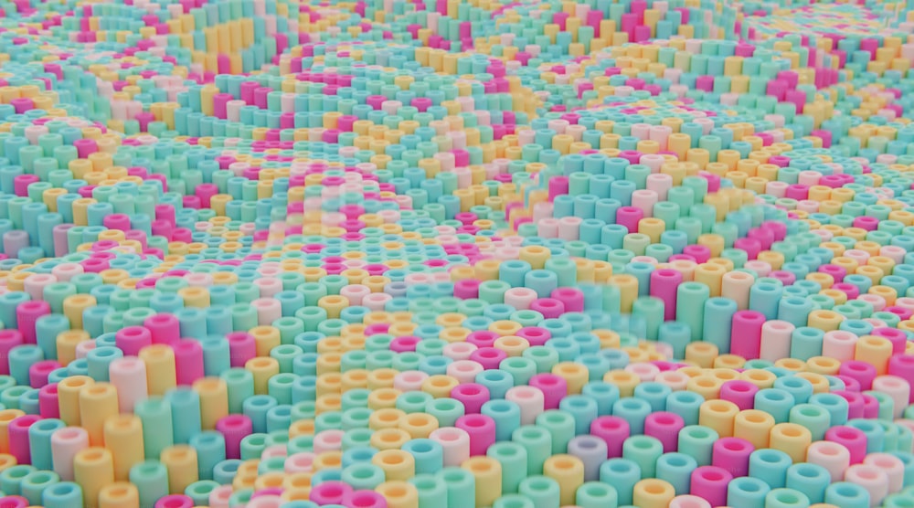 a large amount of legos are arranged in a pattern