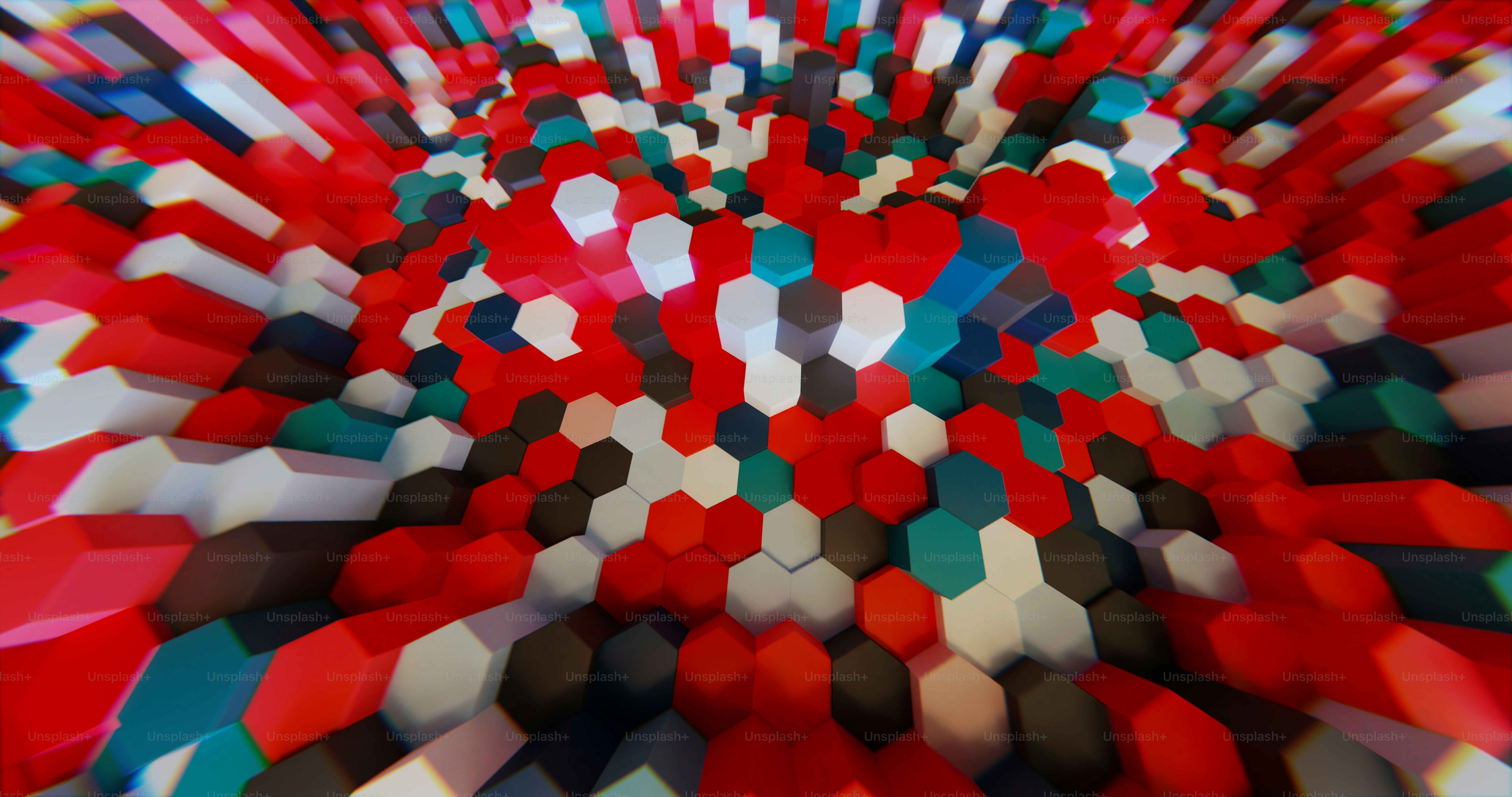 an abstract image of a red and black object