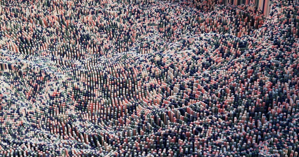 a large group of people standing in the middle of a street