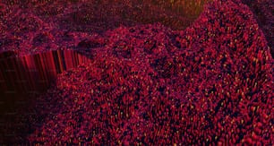 a large group of red objects in a room