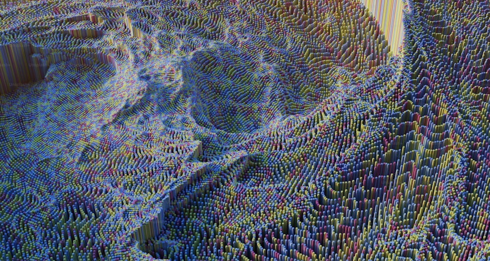 Una imagen generada por computadora de una cadena montañosa