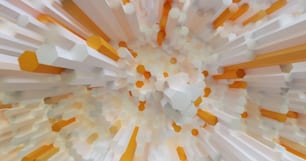 an abstract photo of a white and orange object